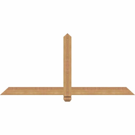 Ekena Millwork Eugene Smooth Timber Gable Bracket, Western Red Cedar, 60"W x 27"H x 1 1/2"D x 3 1/2"F, 11/12 Pitch GBW060X27X0204EUG00SWR